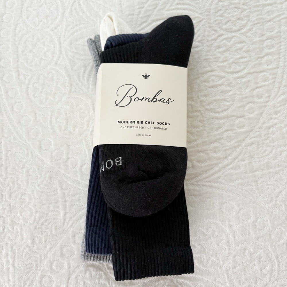Bombas‎ Modern Rib Calf Sock 4-Pack, Mixed Colors (W's 8-10, M's 6-9)